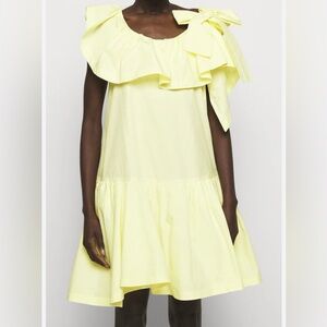 3.1 Phillip Lim Asymmetric Ruffle Cotton Mini Dress Size 10 MSRP: $550